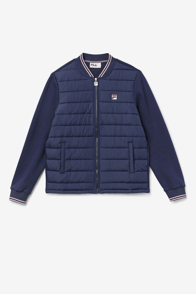 Fila Jacket Mens Navy Marco Puffer - Ireland 93610-MUQT